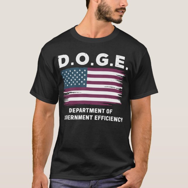 DOGE Department of Government Efficiency T Shirt (Framsida)