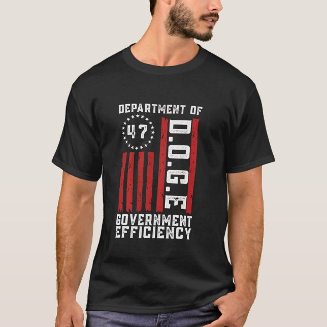 DOGE Department of Government Efficiency T Shirt (Framsida)
