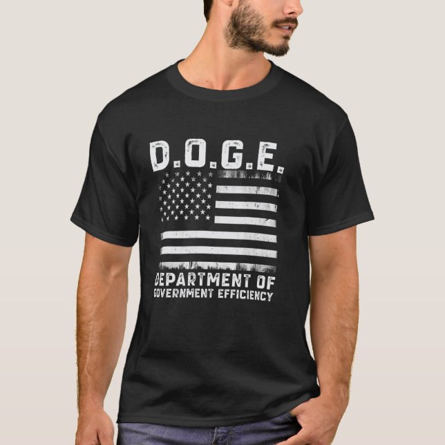 DOGE Department of Government Efficiency USA Ameri T Shirt (Framsida)