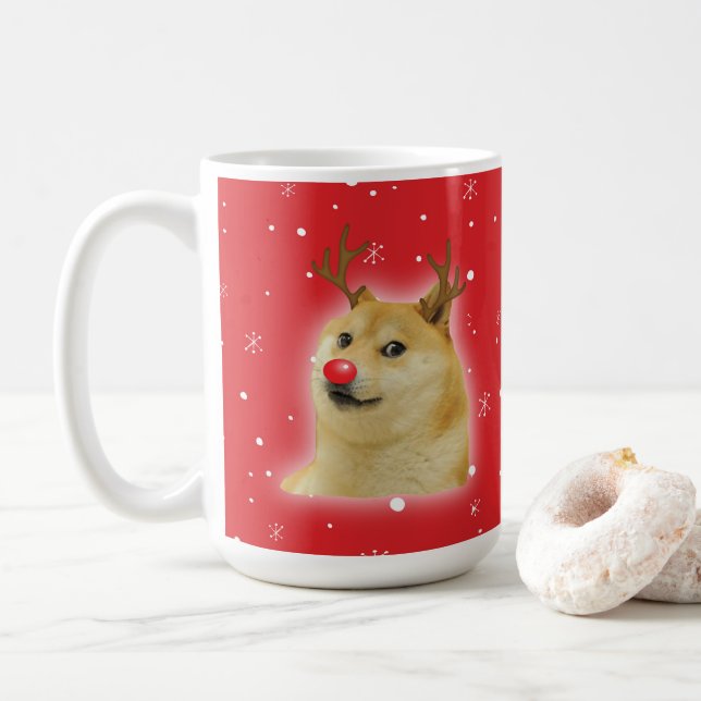Doge Dogright Doggo Hund Jul Meme Kort röd Kaffemugg (Med munk)