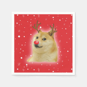Doge Dogright Doggo Hund Jul Meme Kort röd Pappersservett