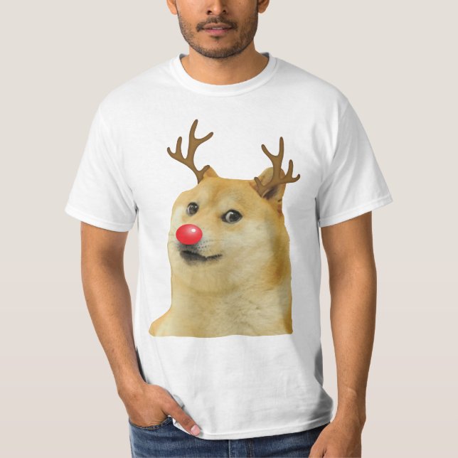 Doge Dogright Doggo Hund jul - minneskort röd T Shirt (Framsida)