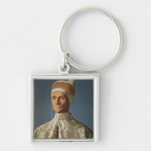 Doge för Leonardo Loredan av Venedig Fyrkantig Silverfärgad Nyckelring