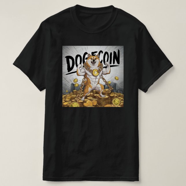 Doge Hund Black T Shirt (Design framsida)