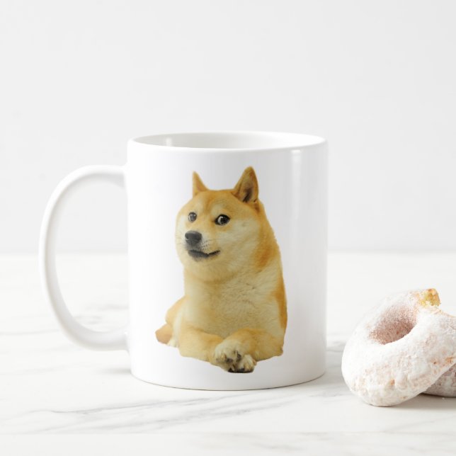 Doge Hund Meme Mugg Dubbla Side (Med munk)