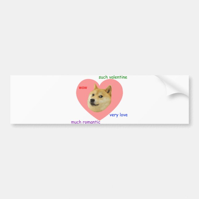 Doge mycket för valentines day romantiker för bildekal (Framsidan)