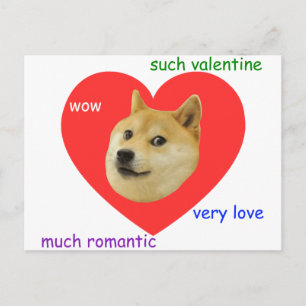Doge mycket för valentines day romantiker för helg vykort
