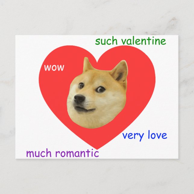 Doge mycket för valentines day romantiker för helg vykort (Framsida)
