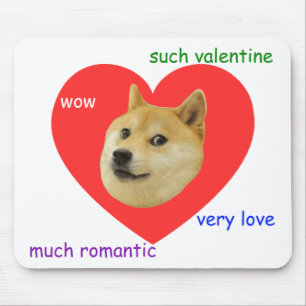 Doge mycket för valentines day romantiker för musmatta