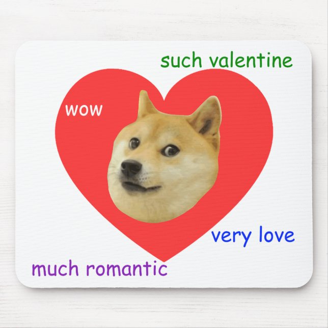 Doge mycket för valentines day romantiker för musmatta (Framsidan)