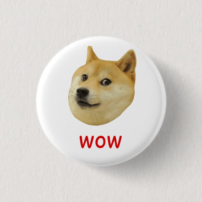 Doge Mycket Wow mycket Hund som Shiba Shibe Inu Knapp (Framsida)