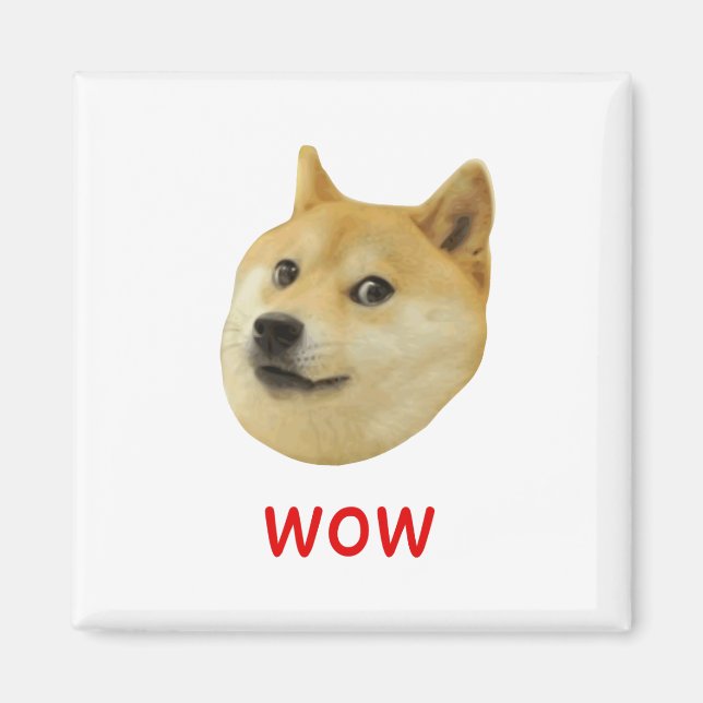 Doge Mycket Wow mycket Hund som Shiba Shibe Inu Magnet (Framsidan)