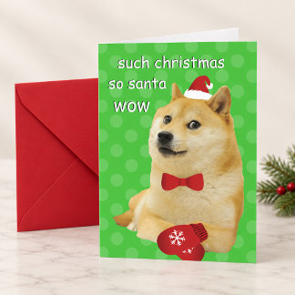 Doge Roligt Meme Grönt Helgkort