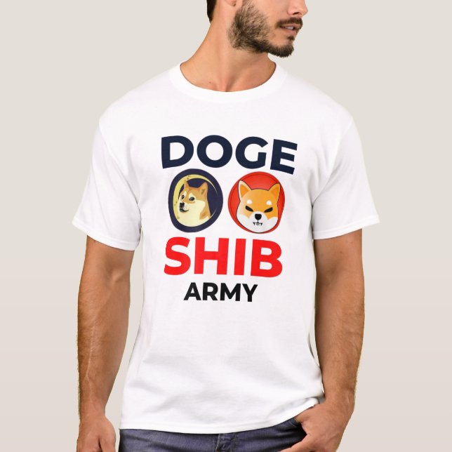 DOGE SHIB Army - Dogecoin Shiba Inu Coin Crypto M T Shirt (Framsida)