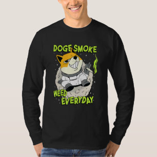 Doge Smoke Ogräs aily - Dogecoin Shiba Hund T Shirt