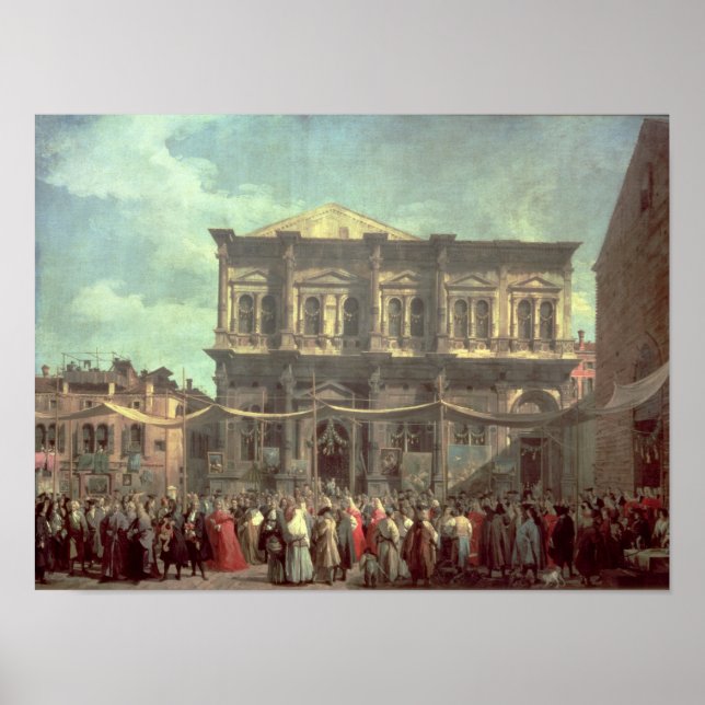 Doge som besöker kyrkan och Scuola di Poster (Framsidan)