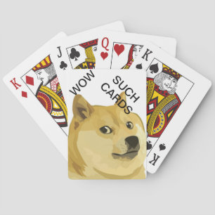 Doge som leker kort kortlek