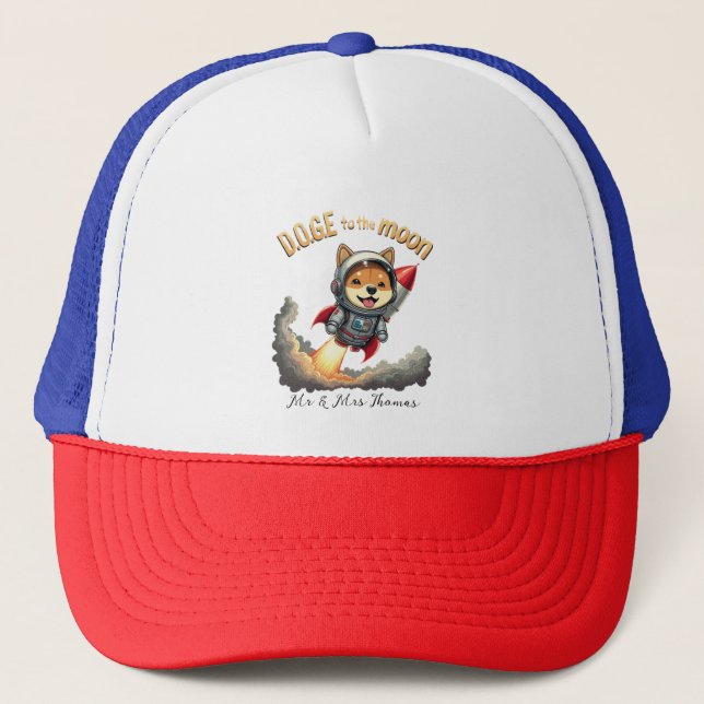 Doge till Måne Ultimate Dogecoin Journey Keps (Framsida)