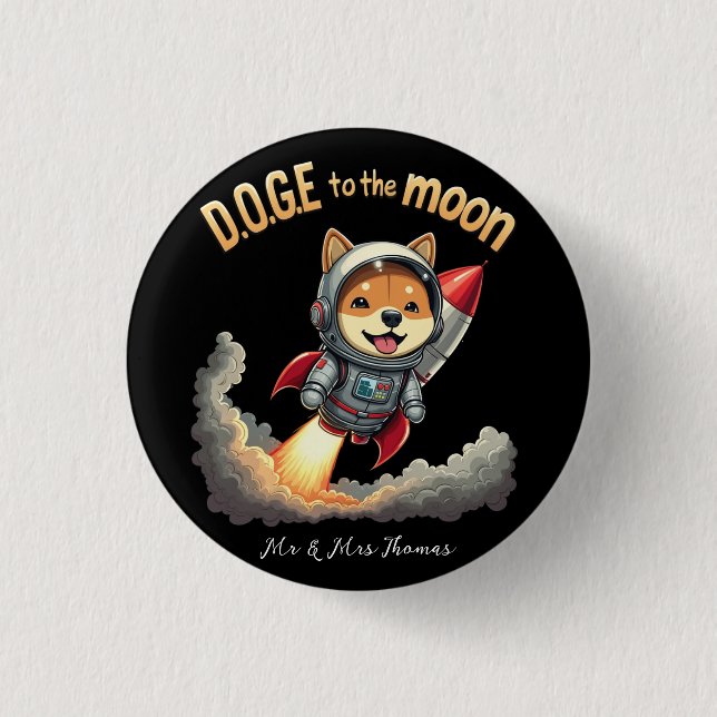 Doge till Måne Ultimate Dogecoin Journey Knapp (Framsida)