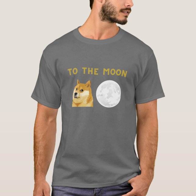 Dogecin till kryptovaluta i Måne T Shirt (Framsida)