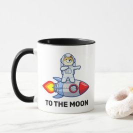 Dogecin till Måne Rocket Man Space Doge Crypto Mugg