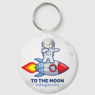 Dogecin till Måne Rocket Man Space Doge Crypto Nyckelring