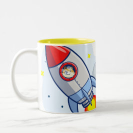 Dogecin till Måne Rocket Man Space Doge Crypto  Två-Tonad Mugg