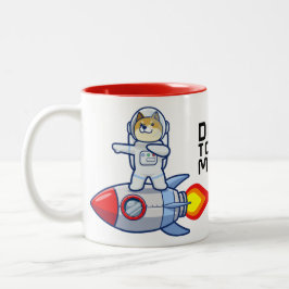 Dogecin till Måne Rocket Man Space Doge Crypto  Två-Tonad Mugg