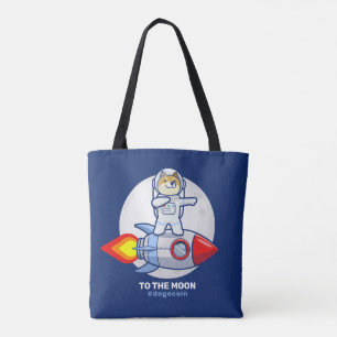 Dogecin till Måne Rocket Man Space Doge Crypto Tygkasse