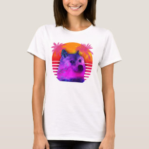Dogecoin 80s Retro Doge Hodl Till Månen Roligt T Shirt