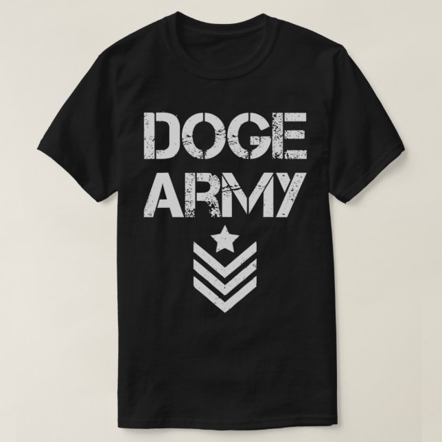 Dogecoin Army Crypto Trader Miner Bull Market Funn T Shirt (Design framsida)