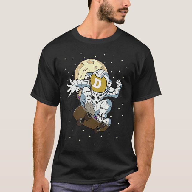 Dogecoin Astronaut  Blockchain Dogecoin To The Moo T Shirt (Framsida)