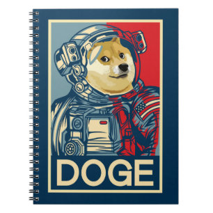 Dogecoin Astronaut doge till Måne Crypto funny Anteckningsbok