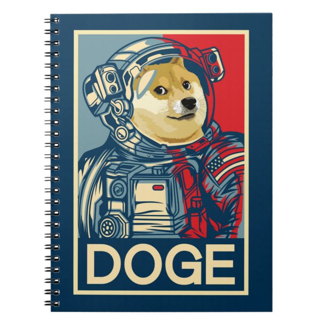 Dogecoin Astronaut doge till Måne Crypto funny Anteckningsbok (Framsidan)