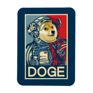 Dogecoin Astronaut doge till Måne Crypto funny Magnet