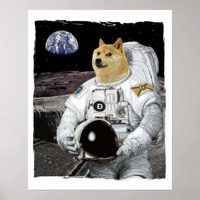Dogecoin astronaut poster (Framsidan)
