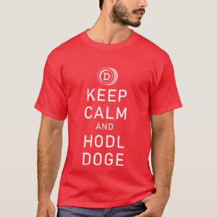 Dogecoin Behålla Lugn och Hodl Doge Crypto Funny T Shirt