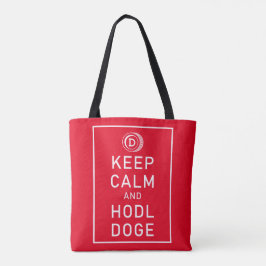 Dogecoin Behålla Lugn och Hodl Doge Crypto Funny Tygkasse