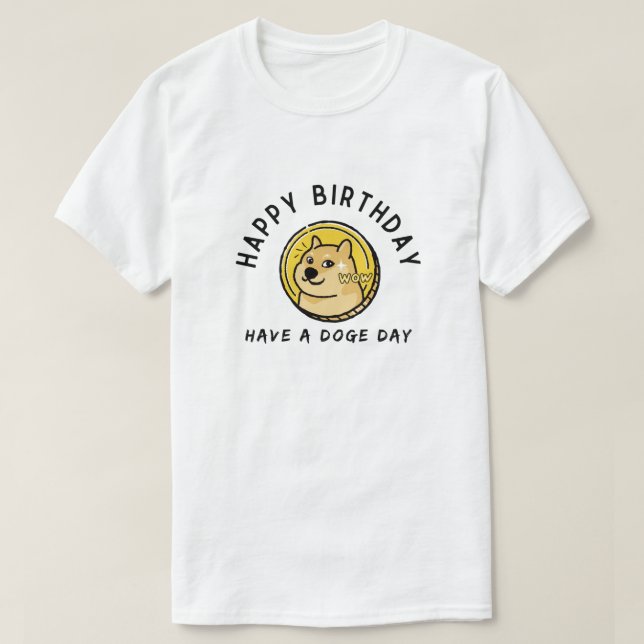 Dogecoin Birthday Gift Crypto Investor Memdesign T Shirt (Design framsida)