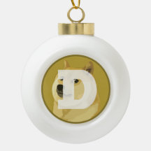 Dogecoin Ceramic Boll jul Ornament