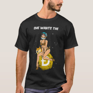 Dogecoin Crypto Coin Hon vill ha D T Shirt