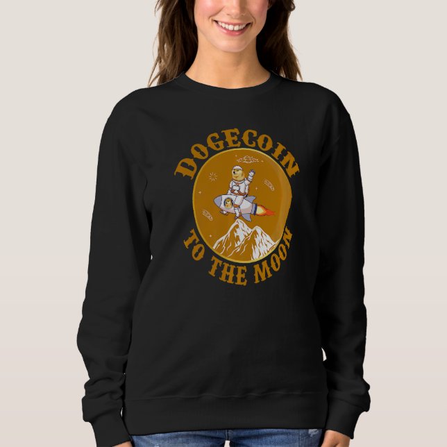 Dogecoin Cryptocurrency Måne Meme Coin Crypto Hodl T Shirt (Framsida)
