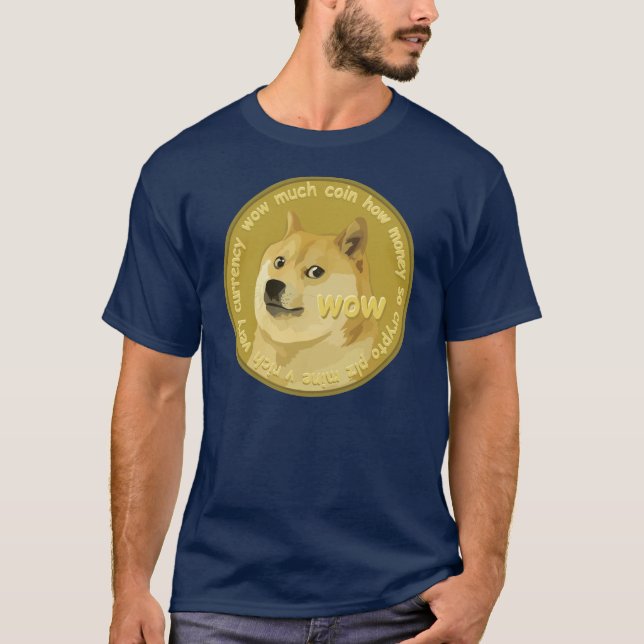 Dogecoin, den mörka T-tröja som "till för månen" Tee Shirt (Framsida)