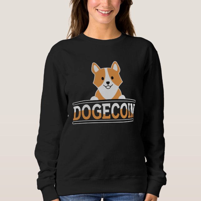 Dogecoin Digital Currency Meme Cryptocurrency Bloc T Shirt (Framsida)