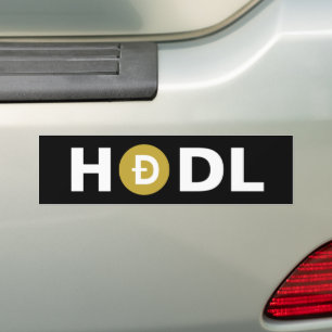 Dogecoin (DOGE) HODL Bumper Sticker Bildekal