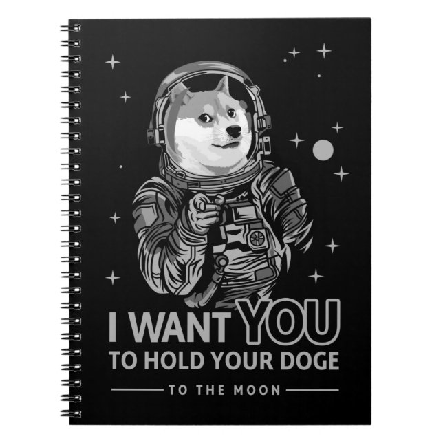 Dogecoin Doge.. Jag vill att du ska till Måne Cryp Anteckningsbok (Framsidan)