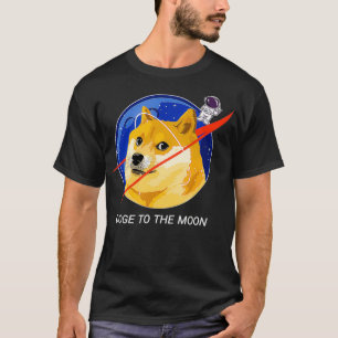 Dogecoin Doge till Måne HODL Crypto Meme T Shirt