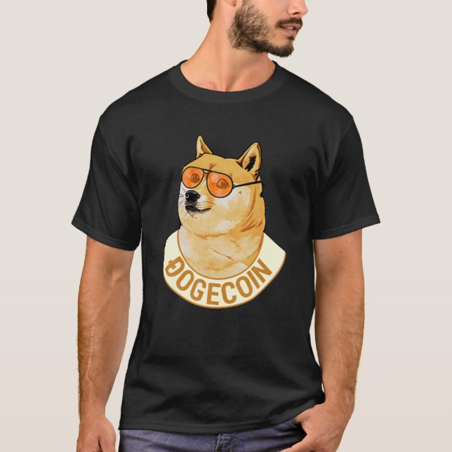 Dogecoin Funny Cryptocurrency Meme HODL T Shirt (Framsida)