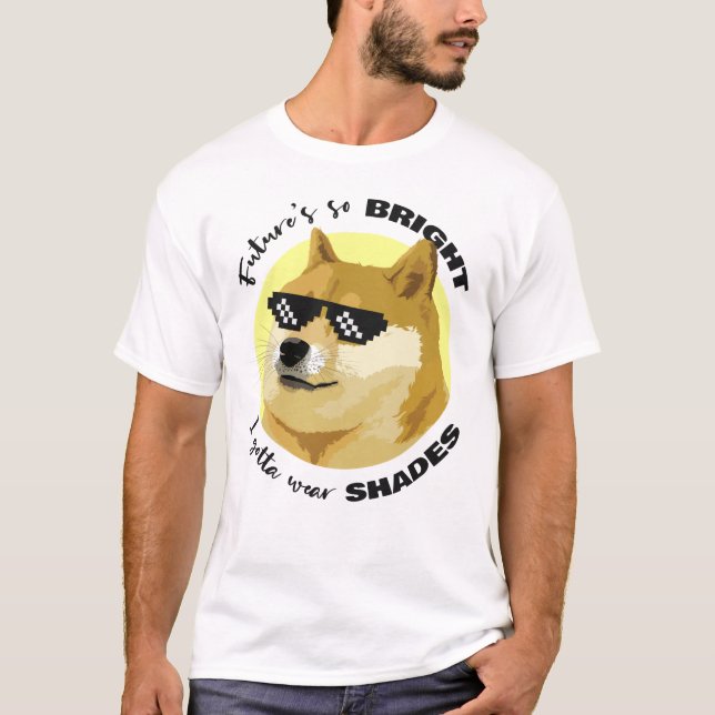 Dogecoin Future Sunglass Lagrar Market Crypto T Shirt (Framsida)