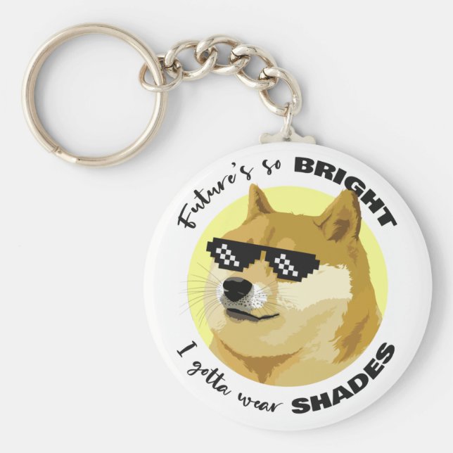Dogecoin Future Sunglasses Lagrar Market Crypto Nyckelring (Framsidan)